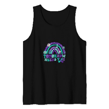 Discover Groovy Tomorrow Needs You Rainbow Leopard suicides Awareness Tank Tops