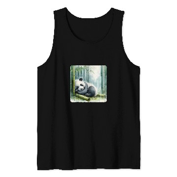Discover Panda Pet Sleeping Under Bamboo While Gentle Rain Sleep Serene Tank Tops