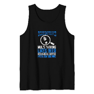 Discover Detective Multi Tasking Problem Solving Distressed Design Tank Tops