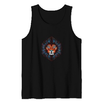 Discover Lion Pet Huichol Mexico Aztec Lion Tank Tops