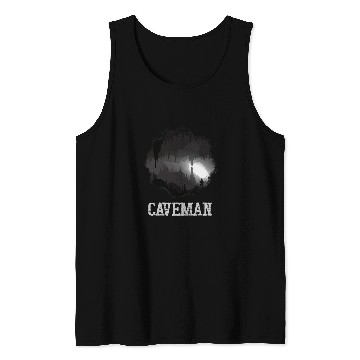 Discover Caveman Explorer Exploring Cave Tank Tops