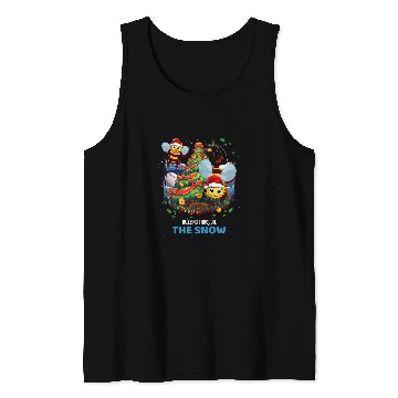 Discover Buzzing Through the Snow Honey Bee Beekeeper XMas Tank Tops