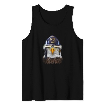 Discover Firefighter Job Bald Eagle in Firefighter Helmet Tank Tops