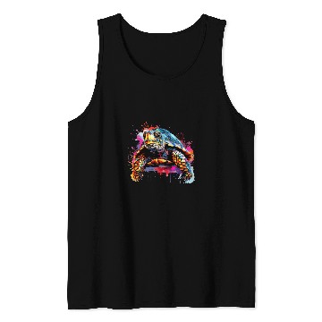 Discover Box Turtle Lover Colorful Splash Art Tank Tops