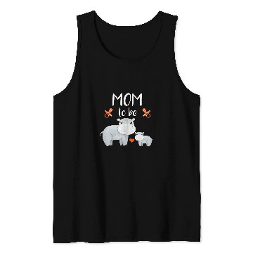 Discover Hippo Pet Mom To Be Hippo Baby Shower Cute Animal Tank Tops