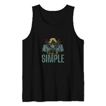 Discover Camping Keep It Simple Sunset Forest Woods Mountain Campers Tank Tops