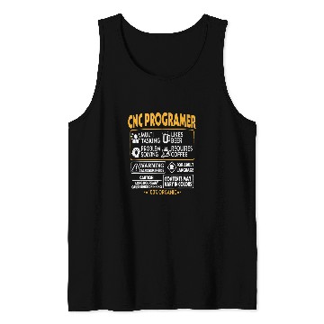Discover Beer Fun cnc programmer multi tasking likes beer problem solving Tank Tops