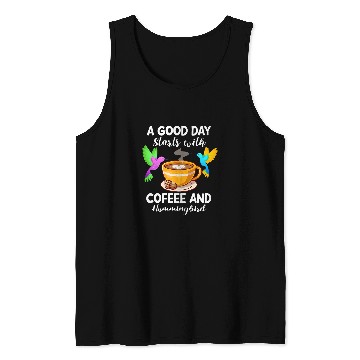 Discover Coffee Fun Hummingbird caffeines Birder Tank Tops