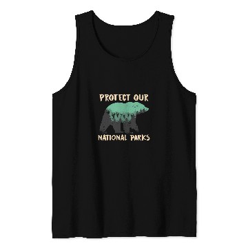 Discover Bear Pet Protect Our National Parks Outdoor Nature Bear 2 Tank Tops