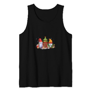 Discover Coffee Fun Christmas Gnomes Santa Hat Iced Coffee Hot Cocoa Latte Tank Tops