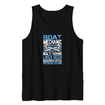 Discover Beer Fun Boat Mechanic Multi Tasking Problem Solving Beer Coffee Tank Tops