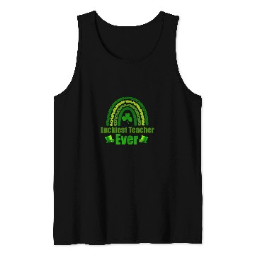 Discover Luckiest Teacher Ever rainbow St Patricks Day Teaching Tank Tops