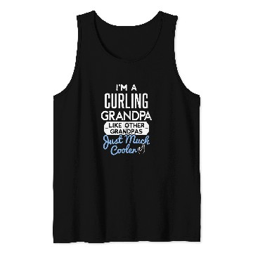 Discover Cool Fathers Day Design Curling Grandpa Tank Tops
