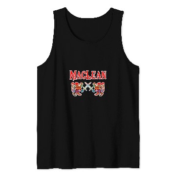 Discover Lion Pet MacLean Scottish Clan Lion Family Name Tartan Kilt Tank Tops