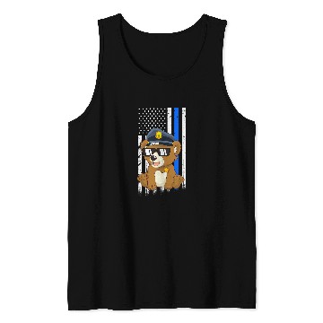 Discover Police Job Bear Back the Blue Law Enforcement Appreciation Tank Tops