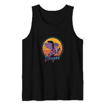 Discover Dragon Pet Retrowave 80s Dragon Rad Throwback 1980s Nostalgia Tank Tops