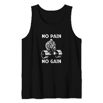 Discover Mens No Pain No Gain Viking Deadlift Workout Tank Tops