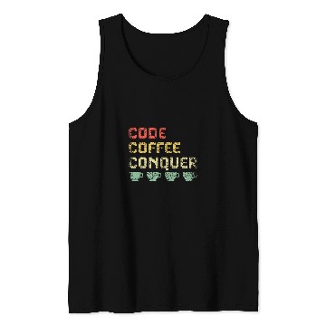 Discover Coffee Fun Code Coffee Conquer Bootstrapping Bootstrap Indie hackers 1 Tank Tops