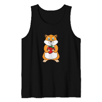 Discover Hamster Pet Funny Strawberry Hamster Fruit Sweet Strawberries Harvest Tank Tops