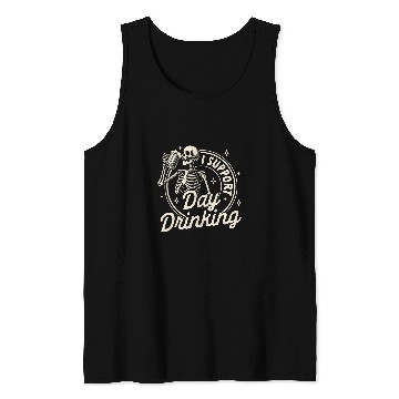 Discover Beer Fun Drinking Party Skeletons I Support Day Drinking Tank Tops