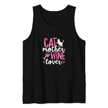 Discover Wines Fun Cat Mother Wines Lover Cute Cat Owner Tank Tops