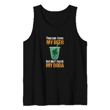 Discover Beer Fun Boba Tea St Patrick s Day Bubble Milk Tea Beer Lover Tank Tops