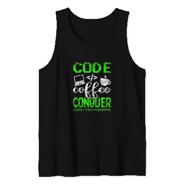 Discover Coffee Fun Code Coffee Conquer Bootstrap Bootstrapping Indie hackers 2 Tank Tops