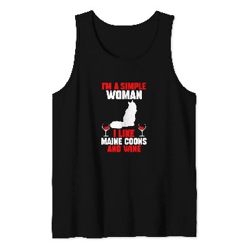 Discover Wines Fun Cat Maine Coon Tank Tops