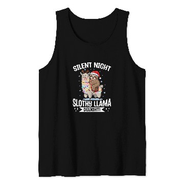 Discover Sloth Pet Llama Christmas Silent night slothy llama delight Tank Tops