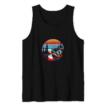Discover Turtle Pet Box Turtle Sunset Retro Style 80s 70s Tank Tops