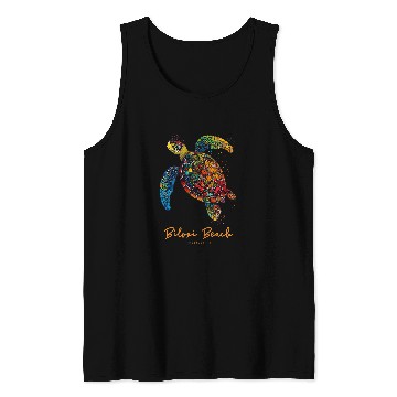 Discover Turtle Pet Biloxi Mississippi Vacation Beach Retro Sea Turtle Tank Tops