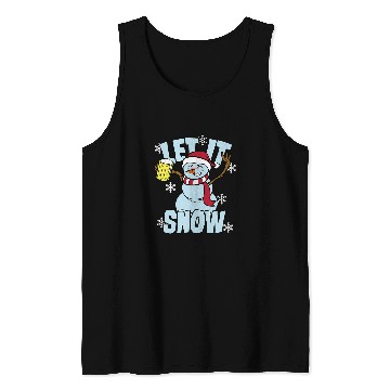 Discover Beer Fun Drinking Snowman Let It Snow Tank Tops