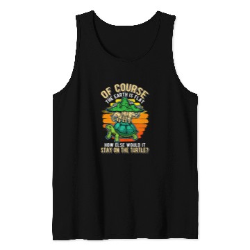 Discover Turtle Pet Flat Earth Joke Biology Geology Tank Tops