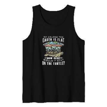 Discover Turtle Pet Flat Earth Turtle Design For Conspiracy Theorist Tank Tops