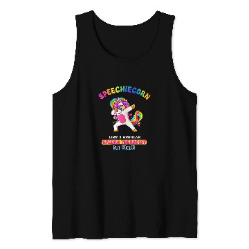 Discover Speech Language Pathologist Funny Speech Unicorns Therapy Tank Tops