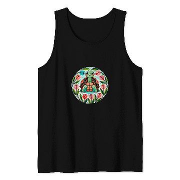Discover Turtle Pet Box Turtle Buttercup Flowers Illustration Tank Tops