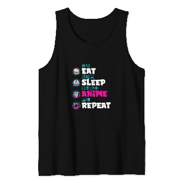 Discover Eat Sleep Anime Repeat Mangas Men Women Tank Tops