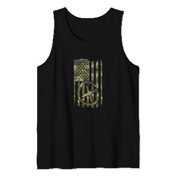 Discover Hunting Cache Geocacher Geocaching USA Flag 4th July Tank Tops
