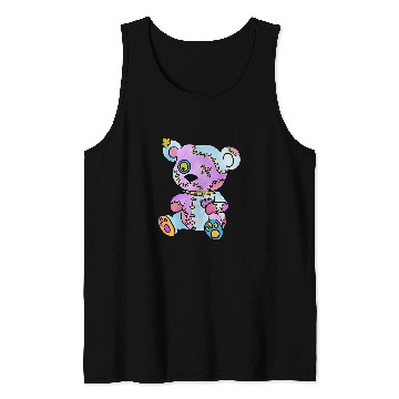 Discover Bear Pet Patchwork Creepy Teddy Bear Voodoo Cute Goth Tank Tops