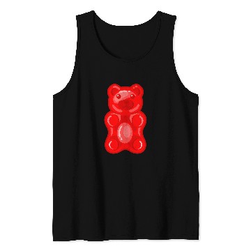 Discover Bear Pet Red Gummy Bear Candy Tank Tops