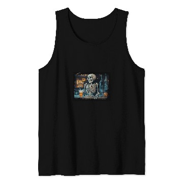 Discover Scary Bartender Halloween Skeletons Monster Beer Bourbon Tank Tops