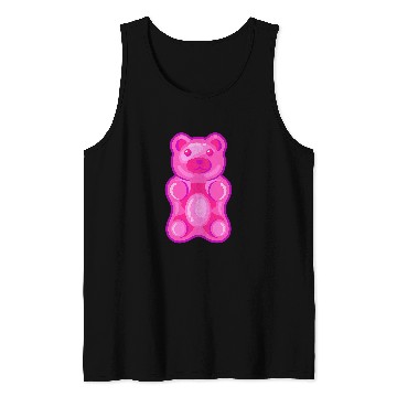 Discover Bear Pet Pink Gummy Bear Candy Tank Tops