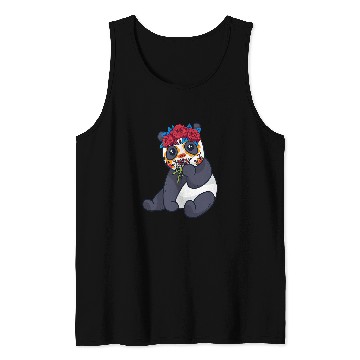 Discover Panda Pet Mexican Panda with Flowers Bamboo Tank Tops