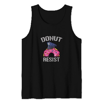 Discover Donut Resist Law Enforcement Cop Policeman Tank Tops