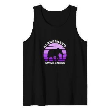 Discover Elephant Pet Alzheimer s Awareness Support Squad Cute Purple Elephant Tank Tops