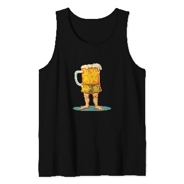 Discover Beer Fun Vacation Beer in Swim Trunks Costume Tank Tops