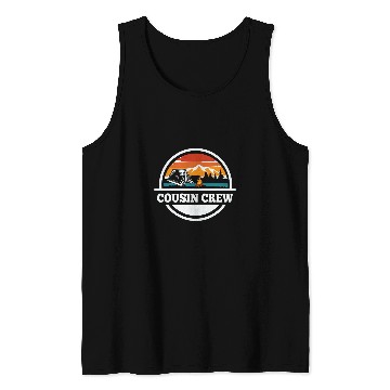 Discover Cousin Crew Camping Sunset Summer Camp Retro Matching Trip Tank Tops