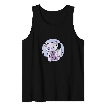 Discover Bear Pet Cute Arctic Fox With Teddy Bear For Halloween 2 Tank Tops
