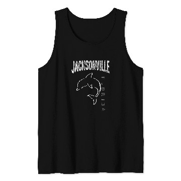 Discover Jacksonville Florida Dolphin Souvenir Beach Fun Tank Tops