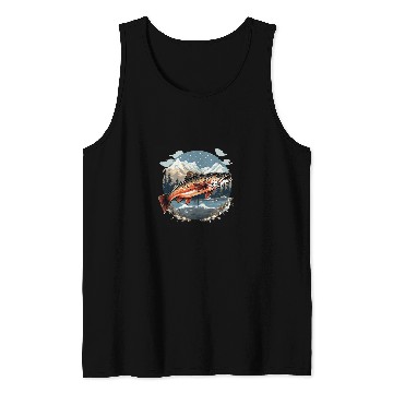 Discover Fisherman American US Flag With Fly Fishing Brook Trout Fish 18 Tank Tops